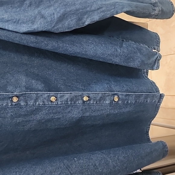 Christmas Denim Shirt. Long Sleeve, women's SizeXXL - Picture 6 of 12